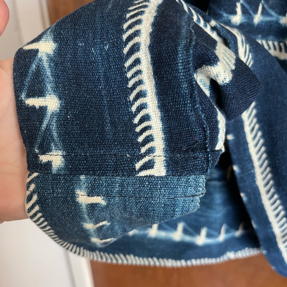 Mira Blackman shibori wabi sabi fringe top OS - Picture 2 of 6